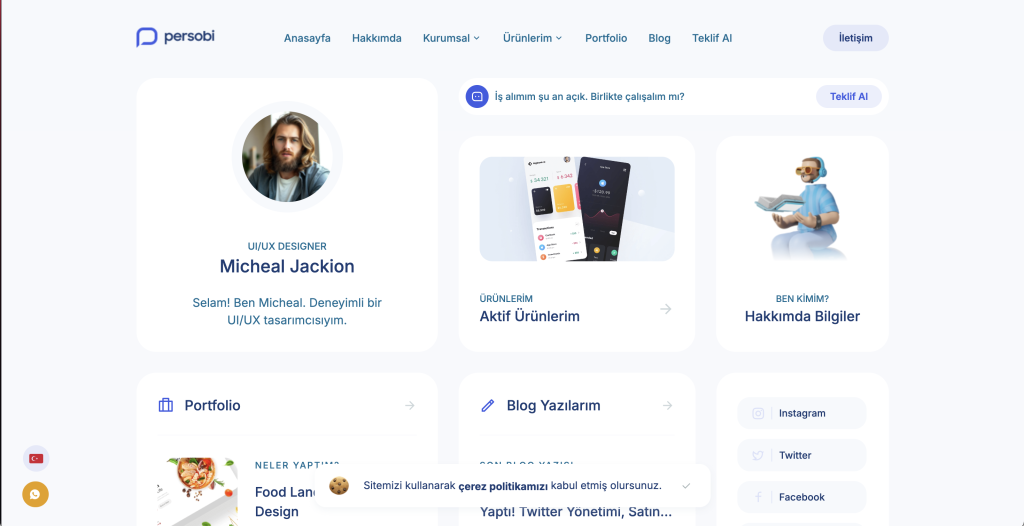 Kişisel ve Freelancer Sitesi Scripti Örnek